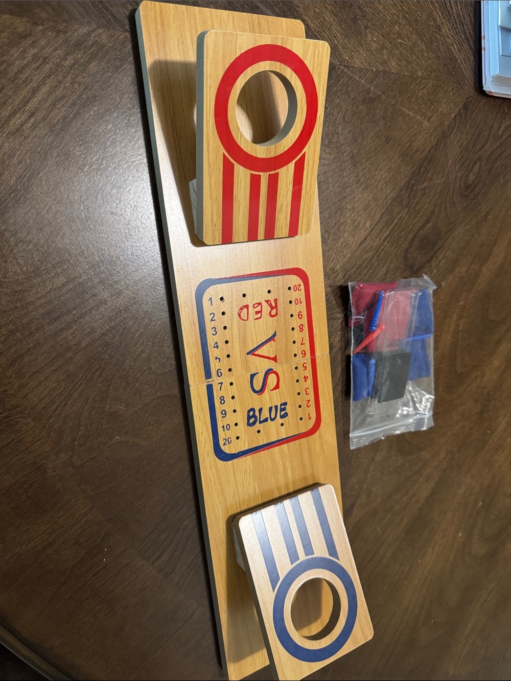 Tabletop Cornhole Game - Red & Blue - Picture 2 of 4